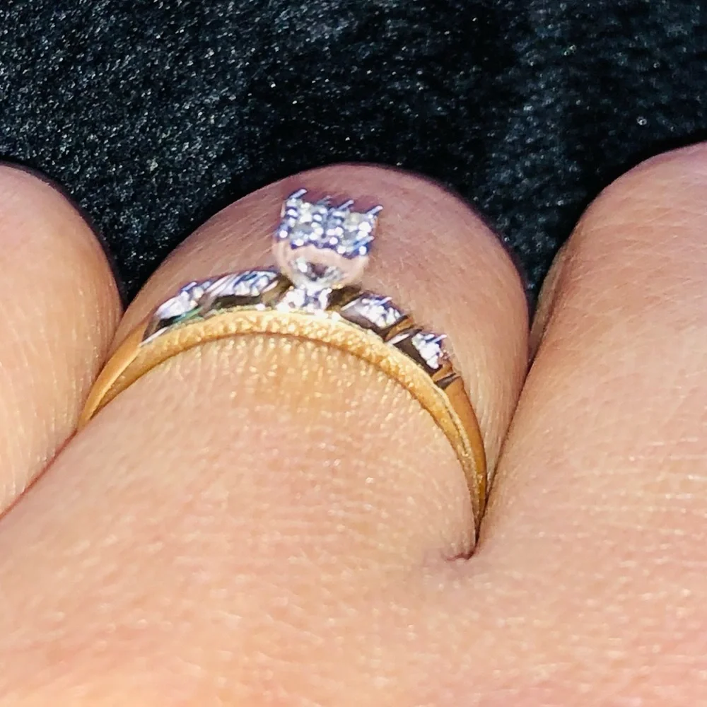 10k solid Real gold real diamond bridal engagement promIe ring FREE APPRAISAL - Picture 8 of 8